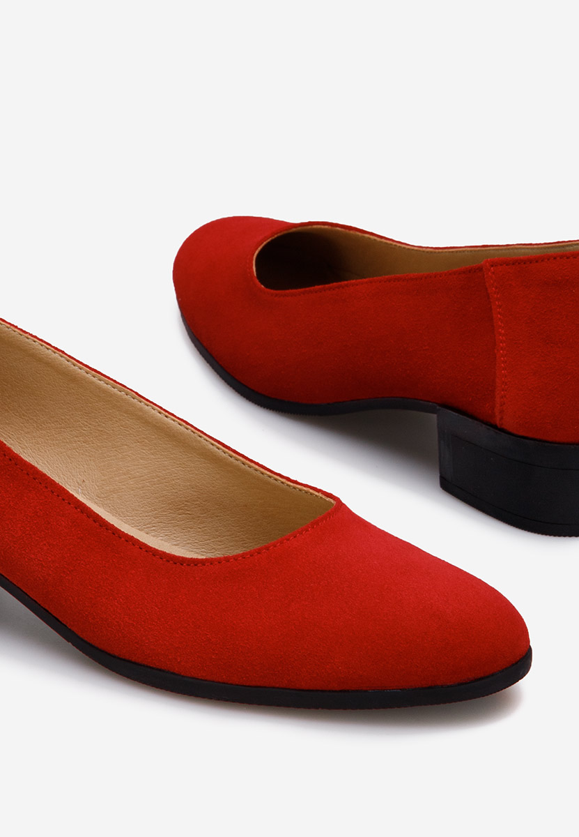 Décolleté pelle rosso Montremy V2