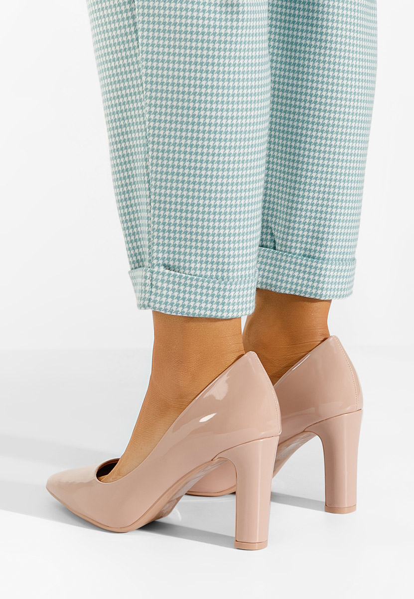 Décolleté in vernice Devina beige