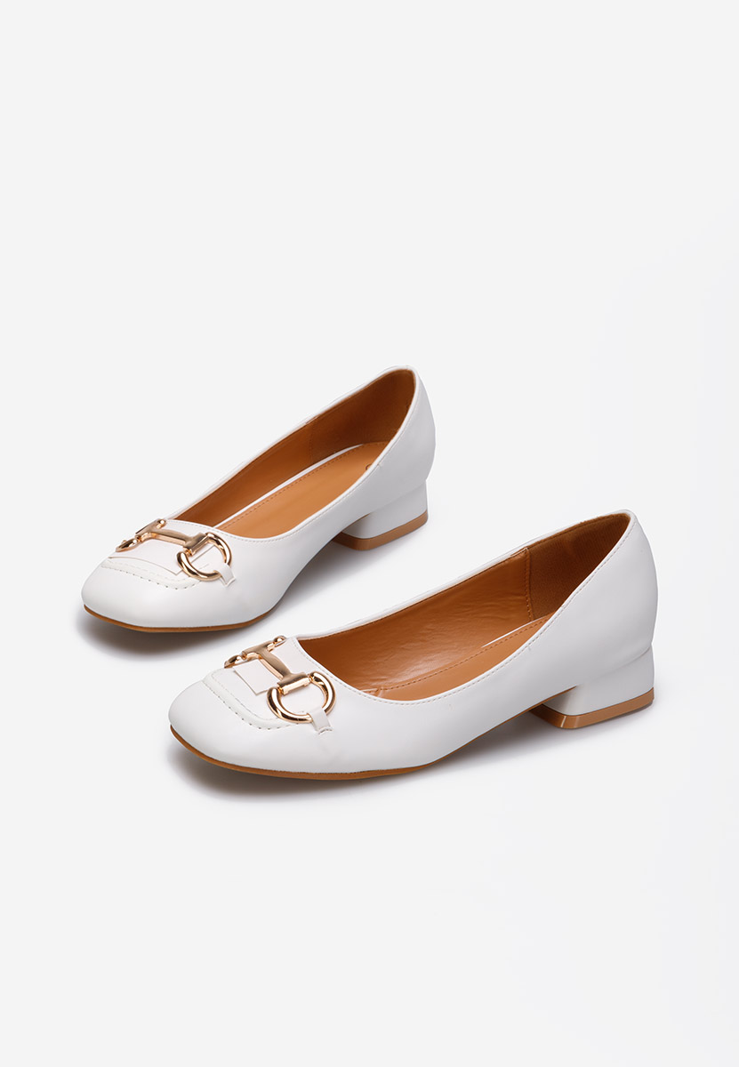 Décolleté tacco basso Escana bianchi