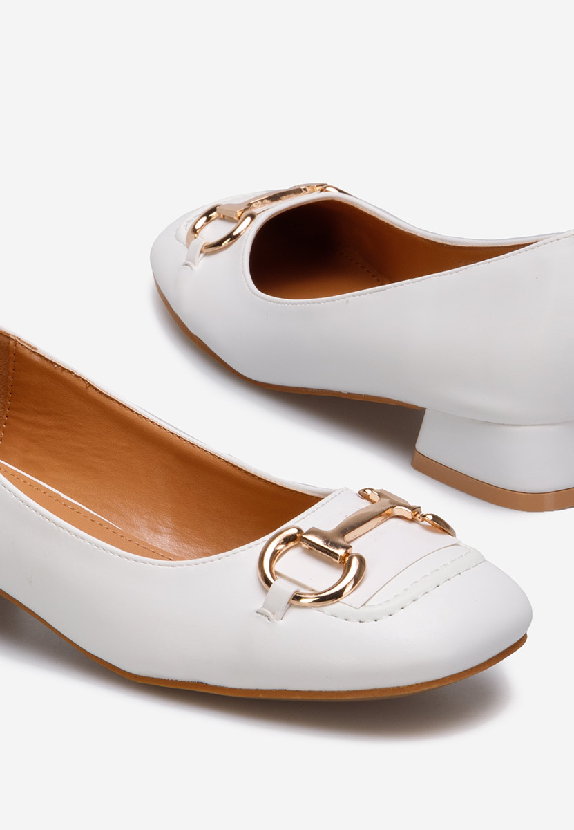 Décolleté tacco basso Escana bianchi