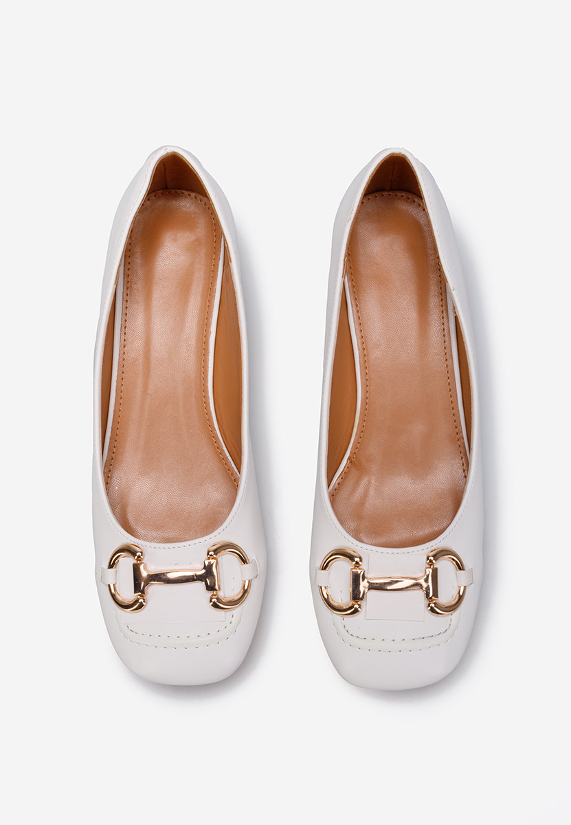 Décolleté tacco basso Escana bianchi