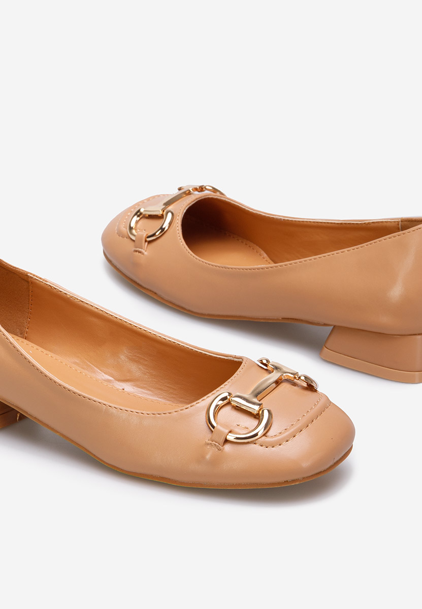 Décolleté tacco basso Escana camel