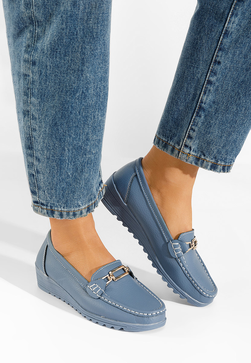 Mocassini donna pelle Fahima Blu