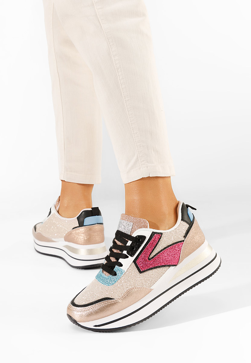 Sneakers con plateau Tarika champagne