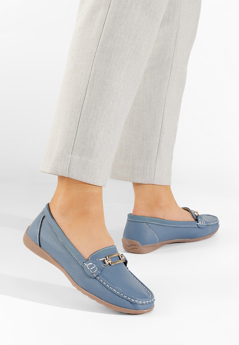 Mocassini donna pelle Celetina denim