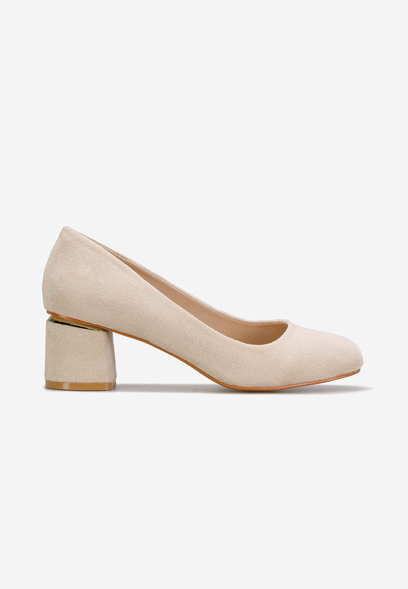 Décolleté tacco largo beige Cabrilia