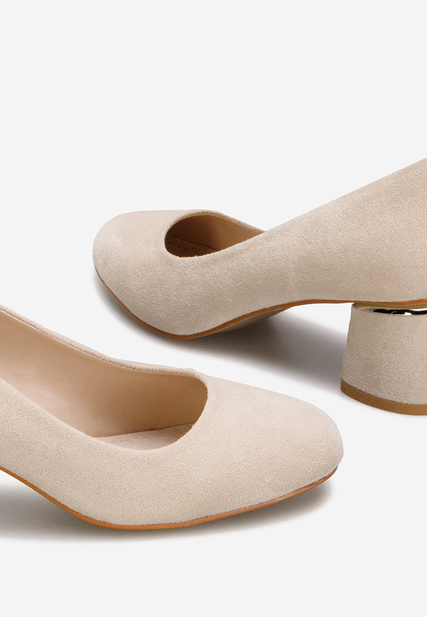 Décolleté tacco largo beige Cabrilia