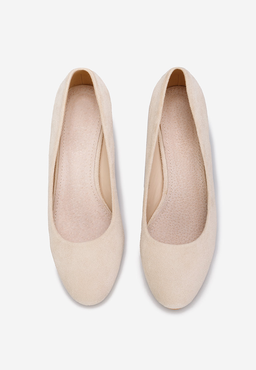 Décolleté tacco largo beige Cabrilia