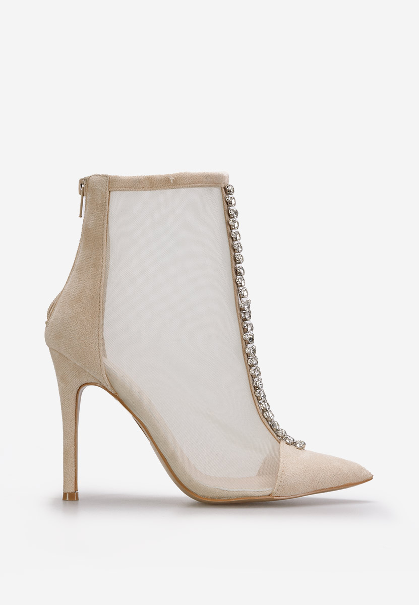 Stivaletti tacco a spillo Cenza Beige