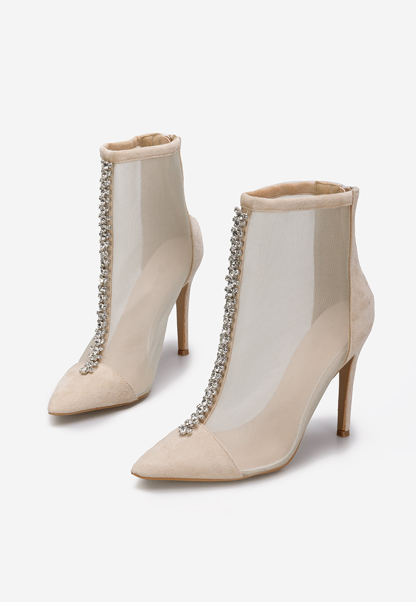 Stivaletti tacco a spillo Cenza Beige