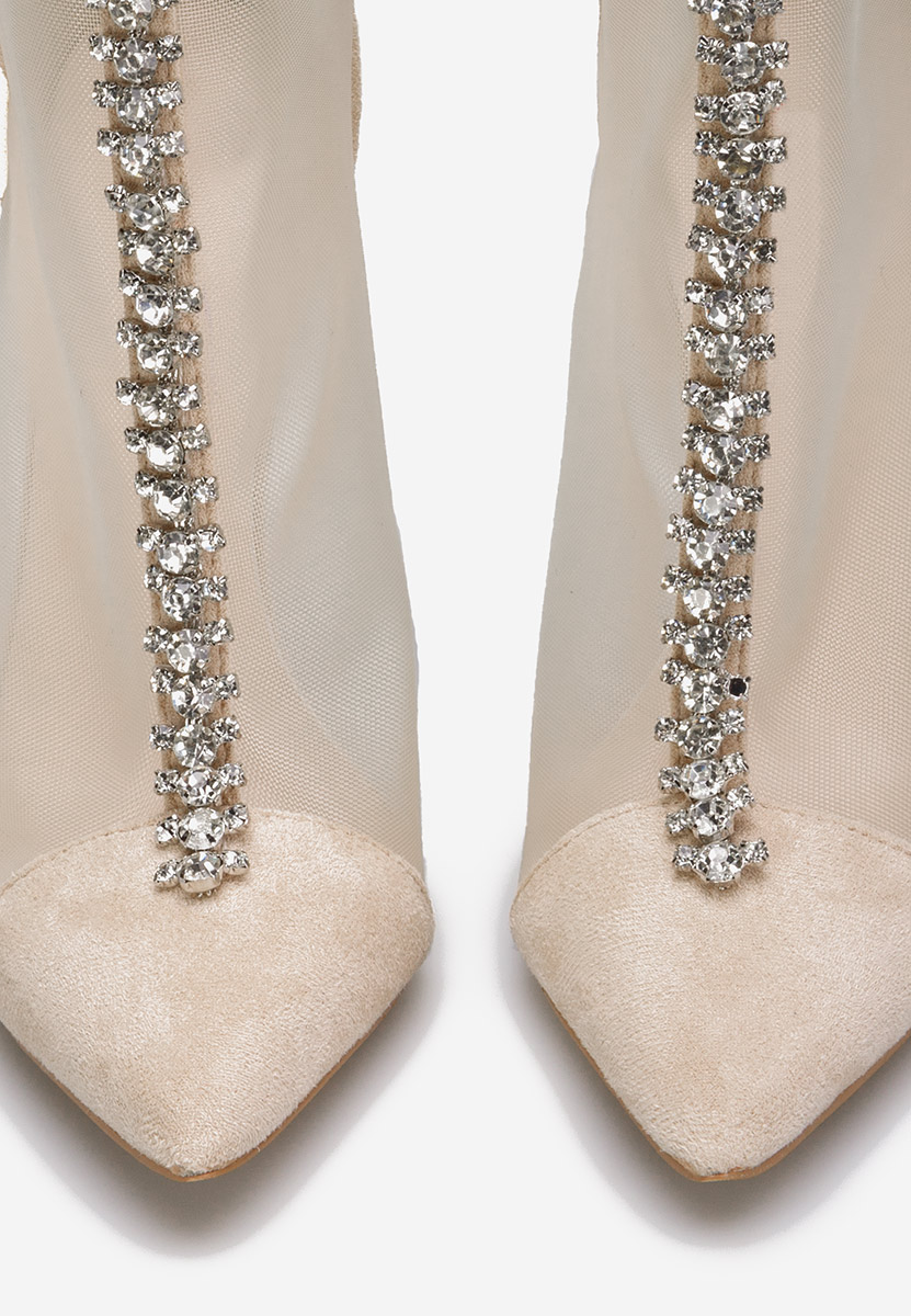 Stivaletti tacco a spillo Cenza Beige