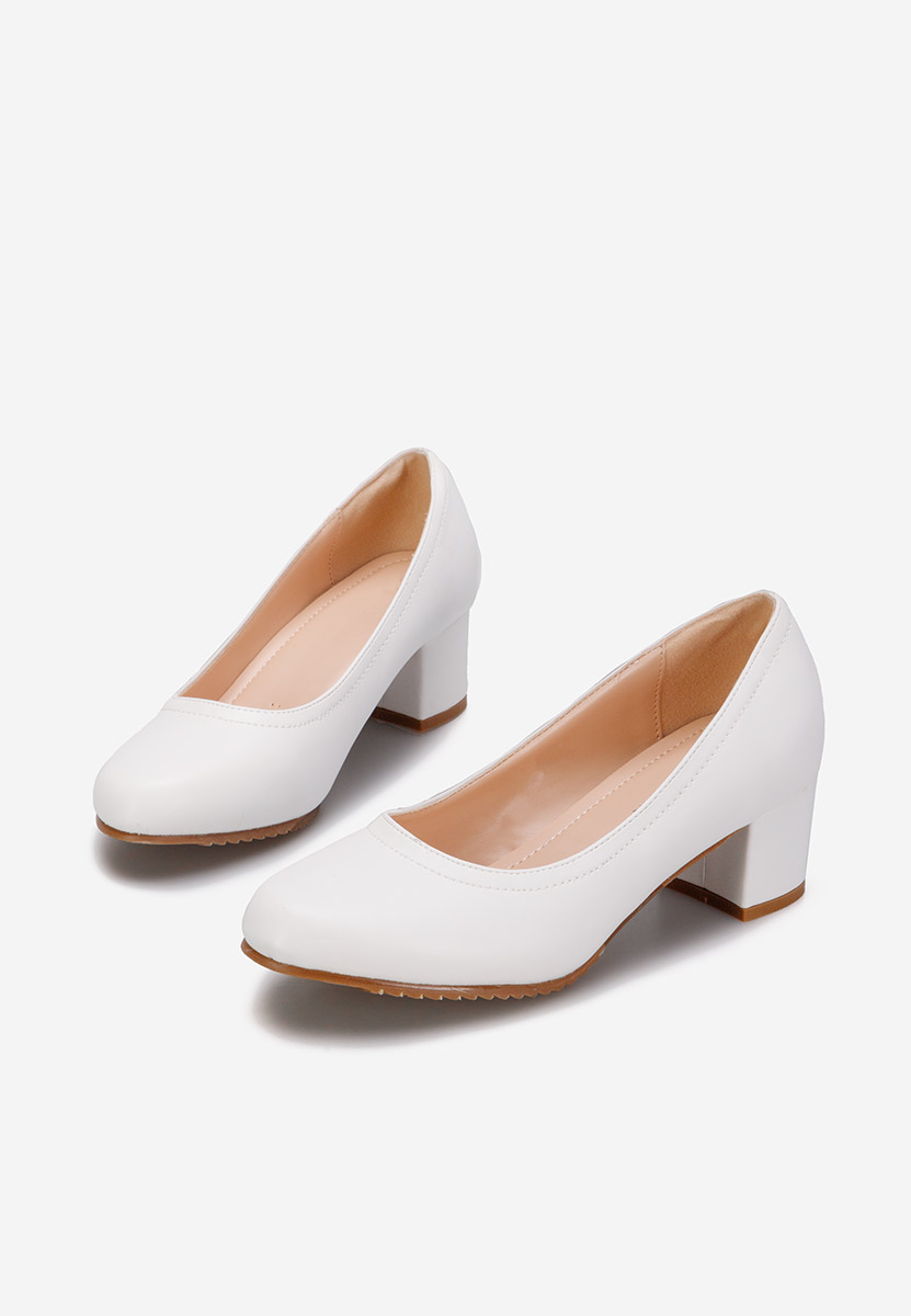 Décolleté tacco medio Zinia bianchi