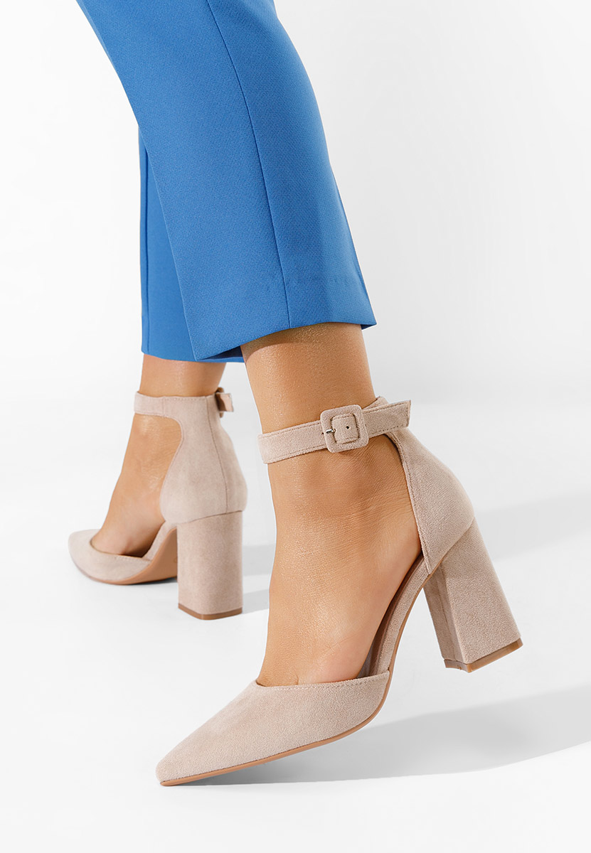 Décolleté tacco largo Freya beige