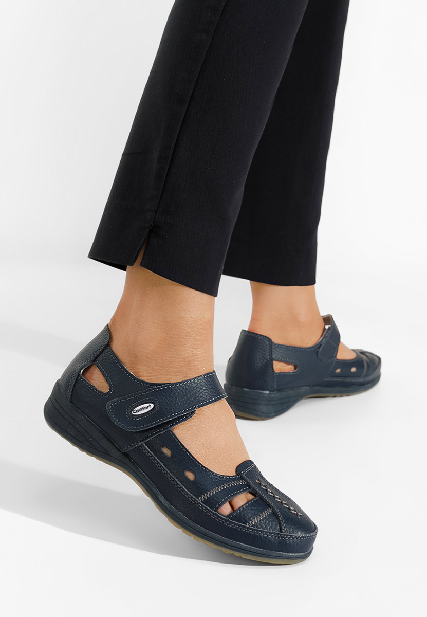 Ballerine cuoio blu marine Deby