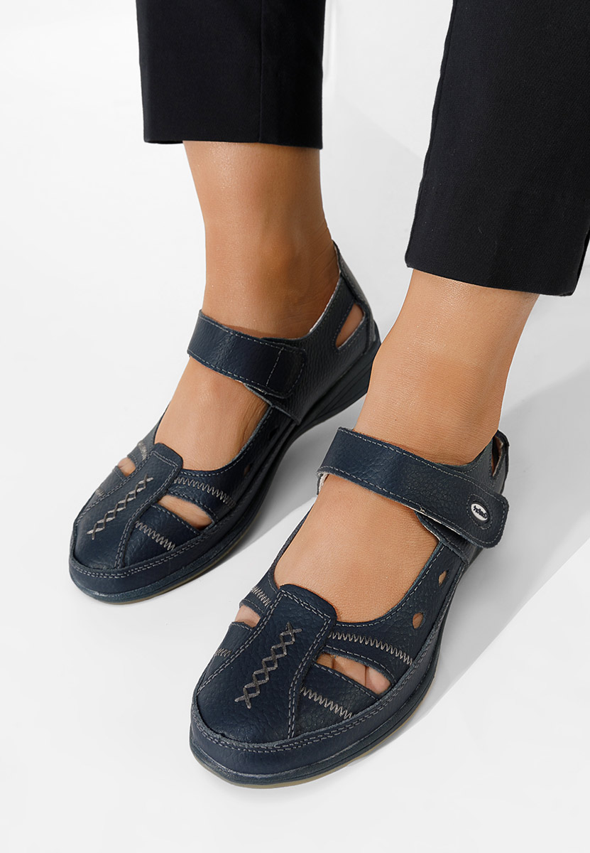 Ballerine cuoio blu marine Deby