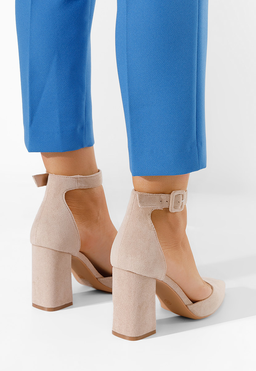 Décolleté tacco largo Freya beige