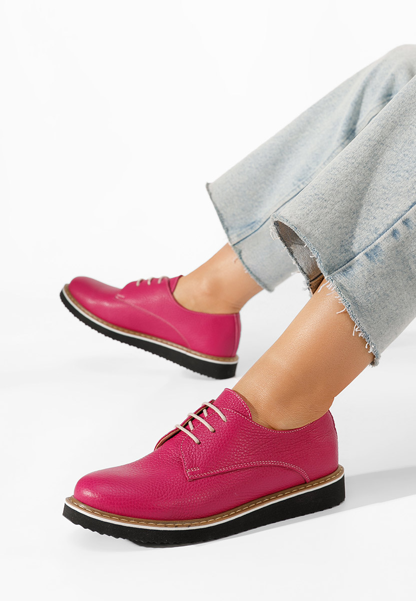 Scarpe derby pelle Casilas fucsia