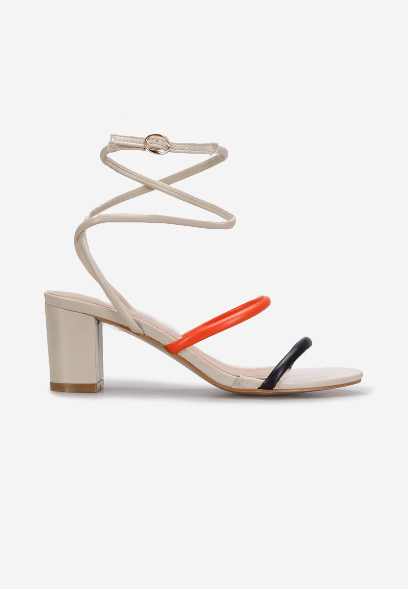 Sandali con tacco largo Jimera beige