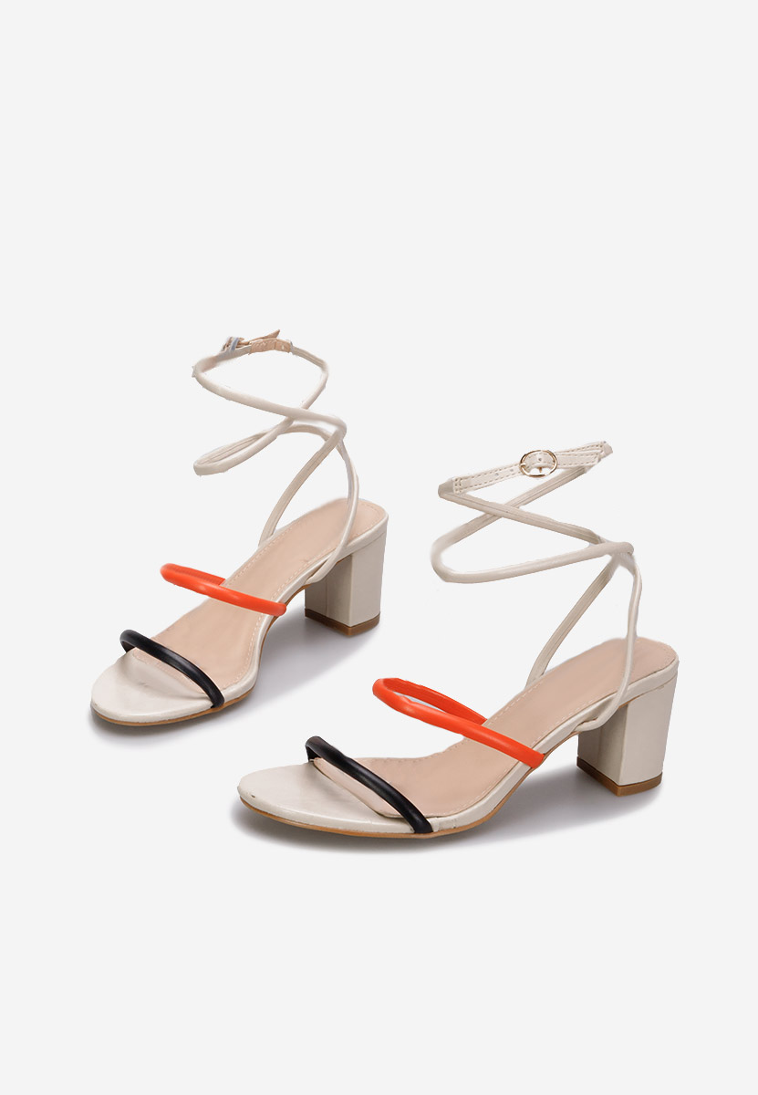 Sandali con tacco largo Jimera beige