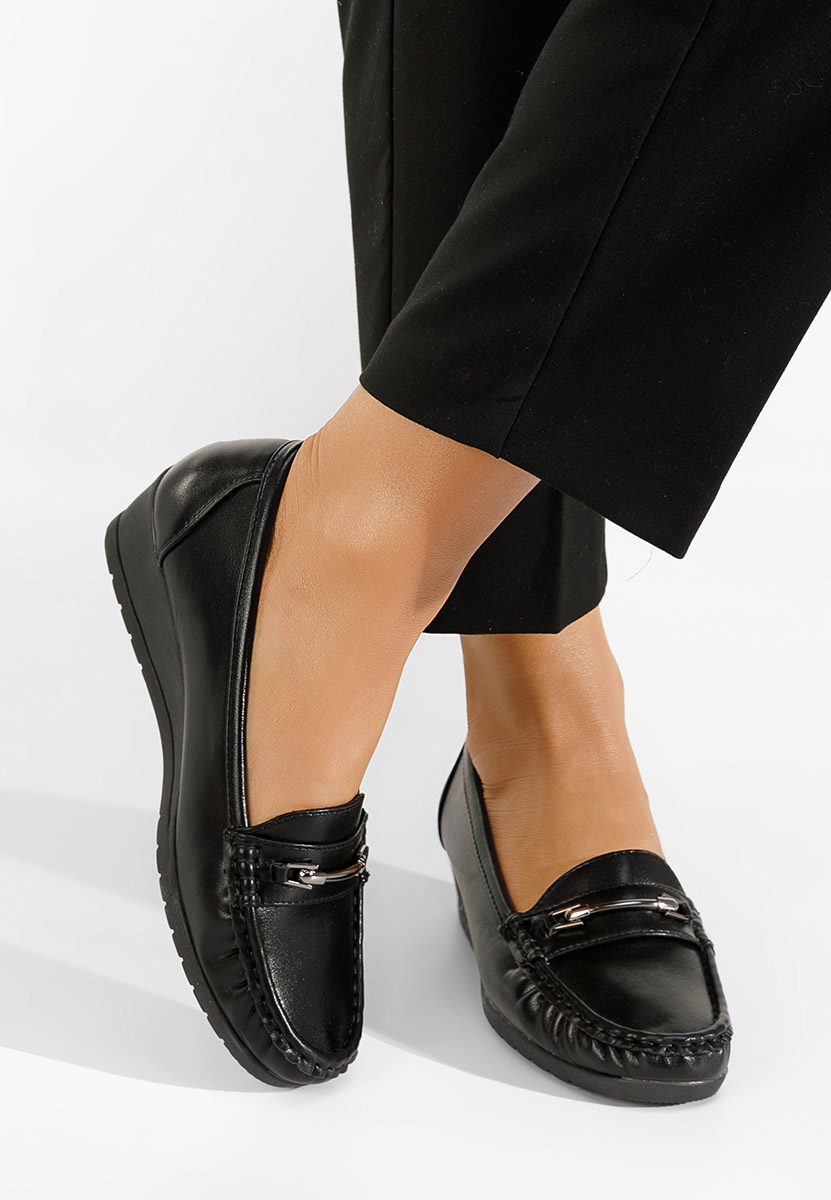 Mocassini donna platform Norasea nero