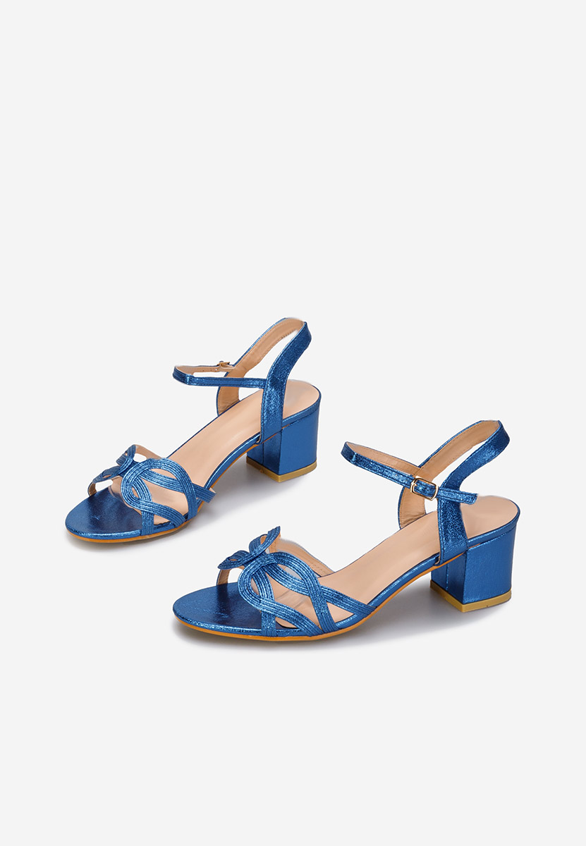 Sandali con tacco largo Myla blu