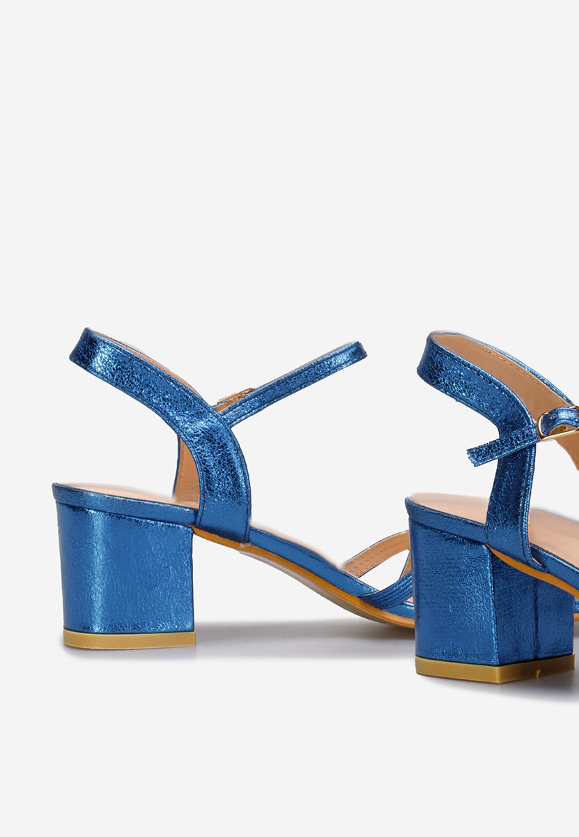 Sandali con tacco largo Myla blu