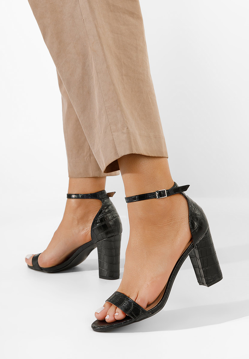 Sandali con tacco largo Leilana nero