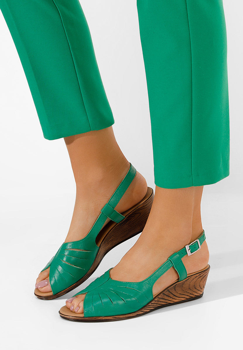 Sandali cuoio Lovara verdi