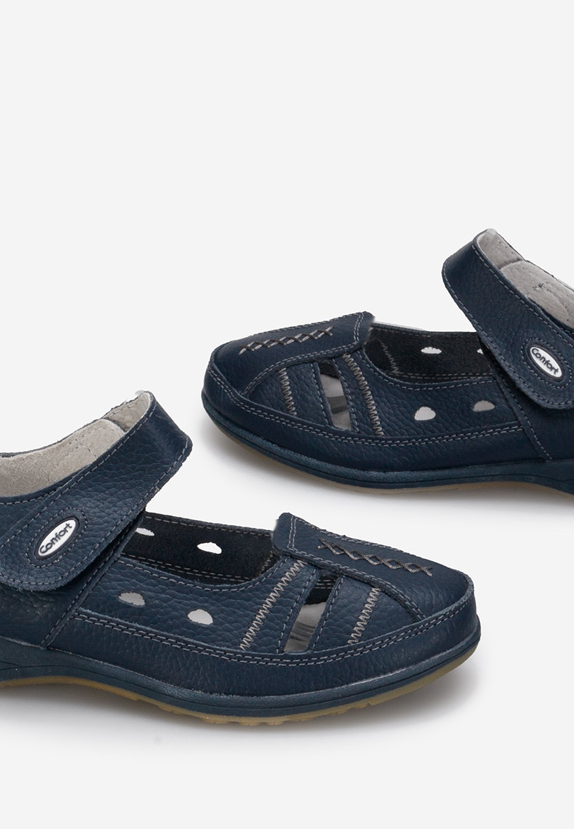 Ballerine cuoio blu marine Deby