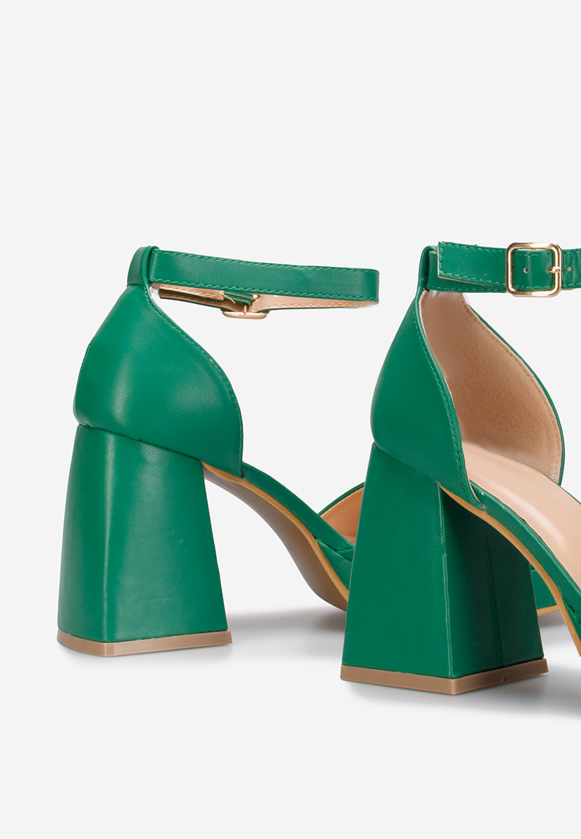 Sandali con tacco largo Alexaria V2 verdi