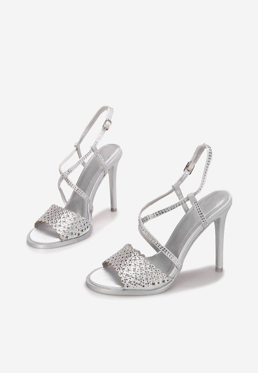 Sandali con tacco a spillo Kemyra argento
