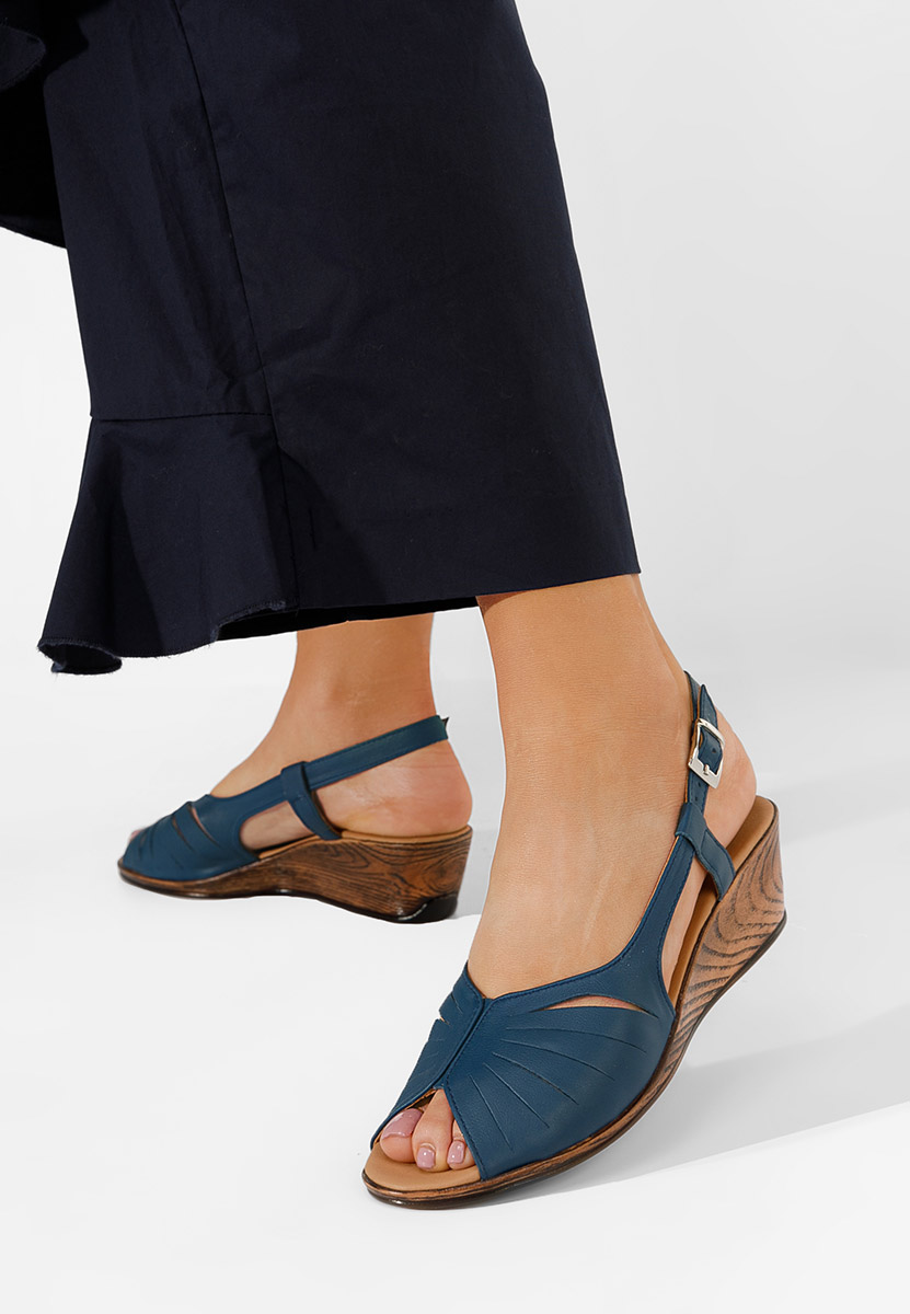 Sandali cuoio Lovara blu scuro
