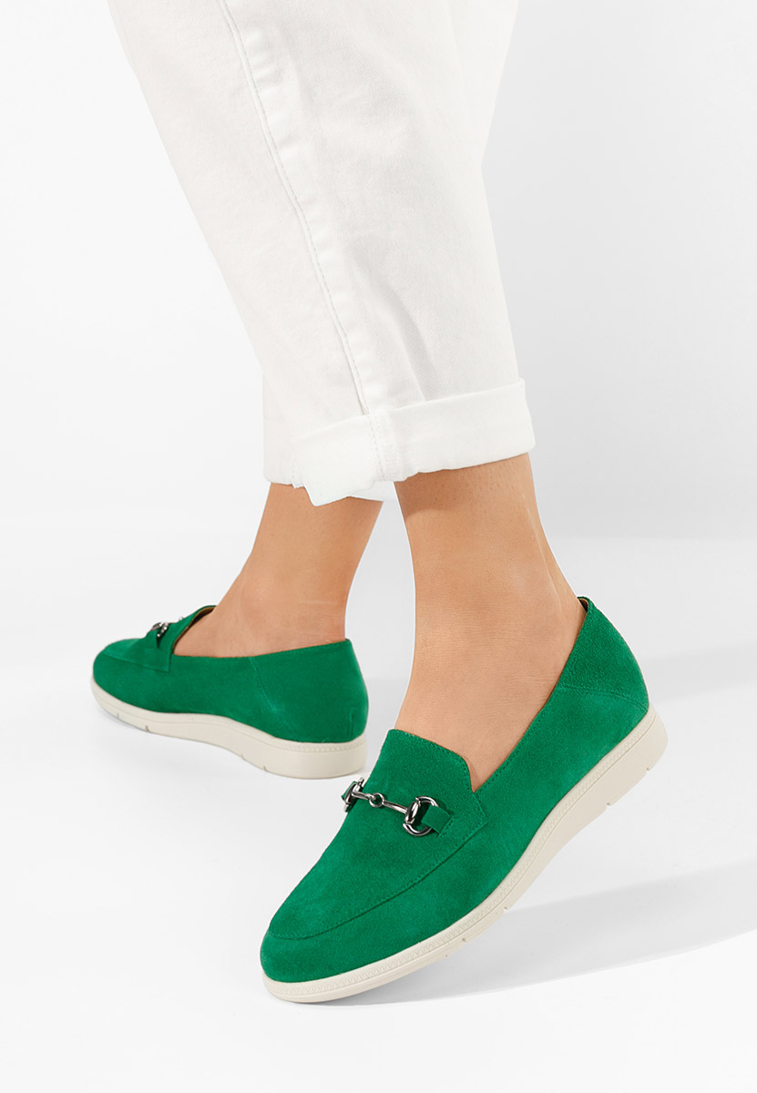 Mocassini donna pelle Elvia B V2 verdi
