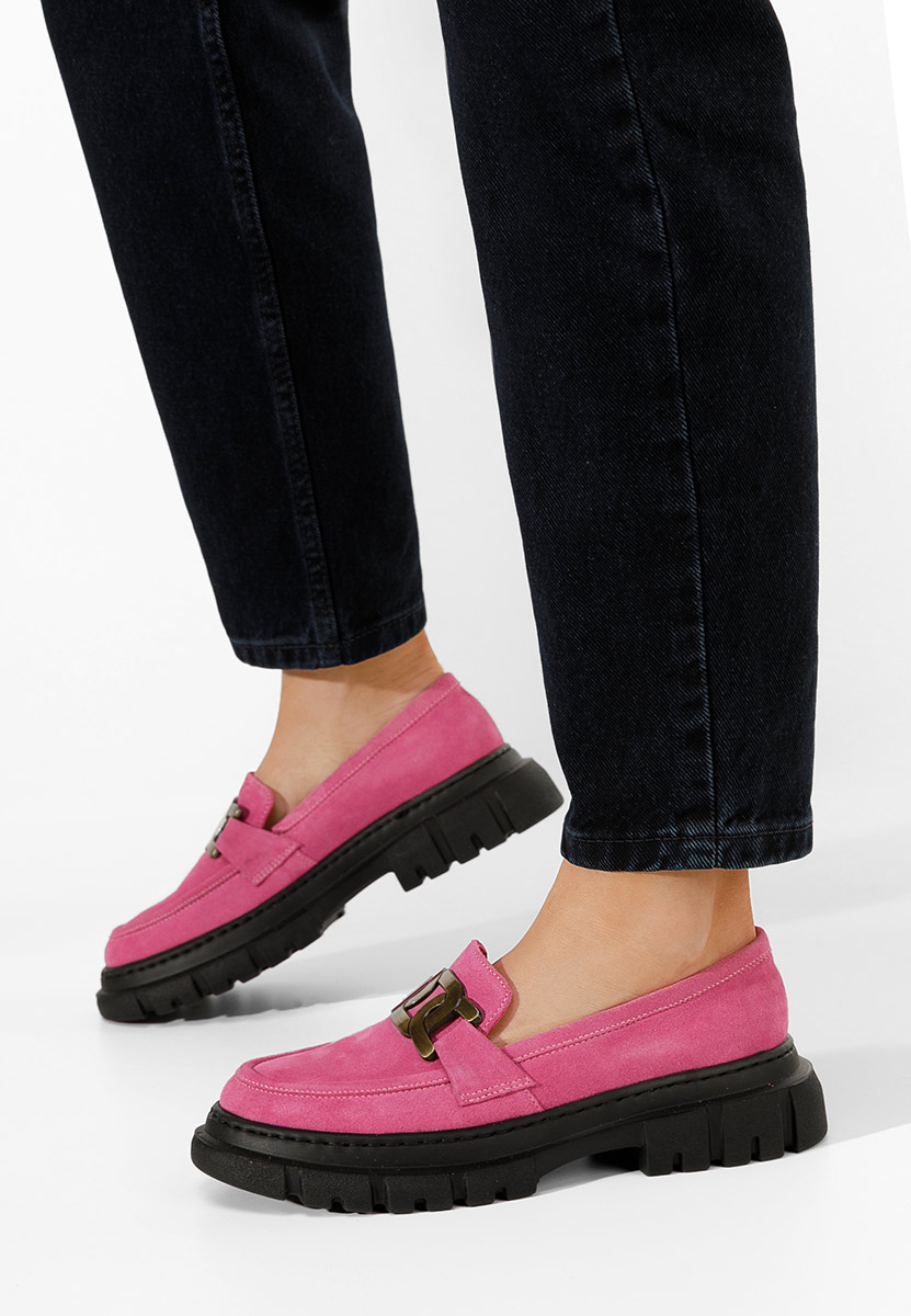 Mocassini pelle Haza V4 fucsia