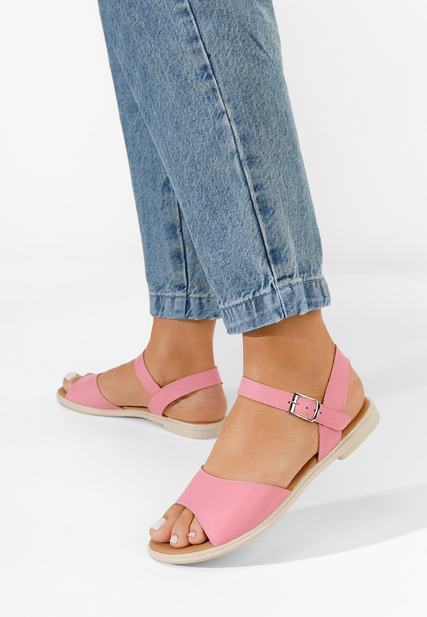 Sandali cuoio Viadana fucsia