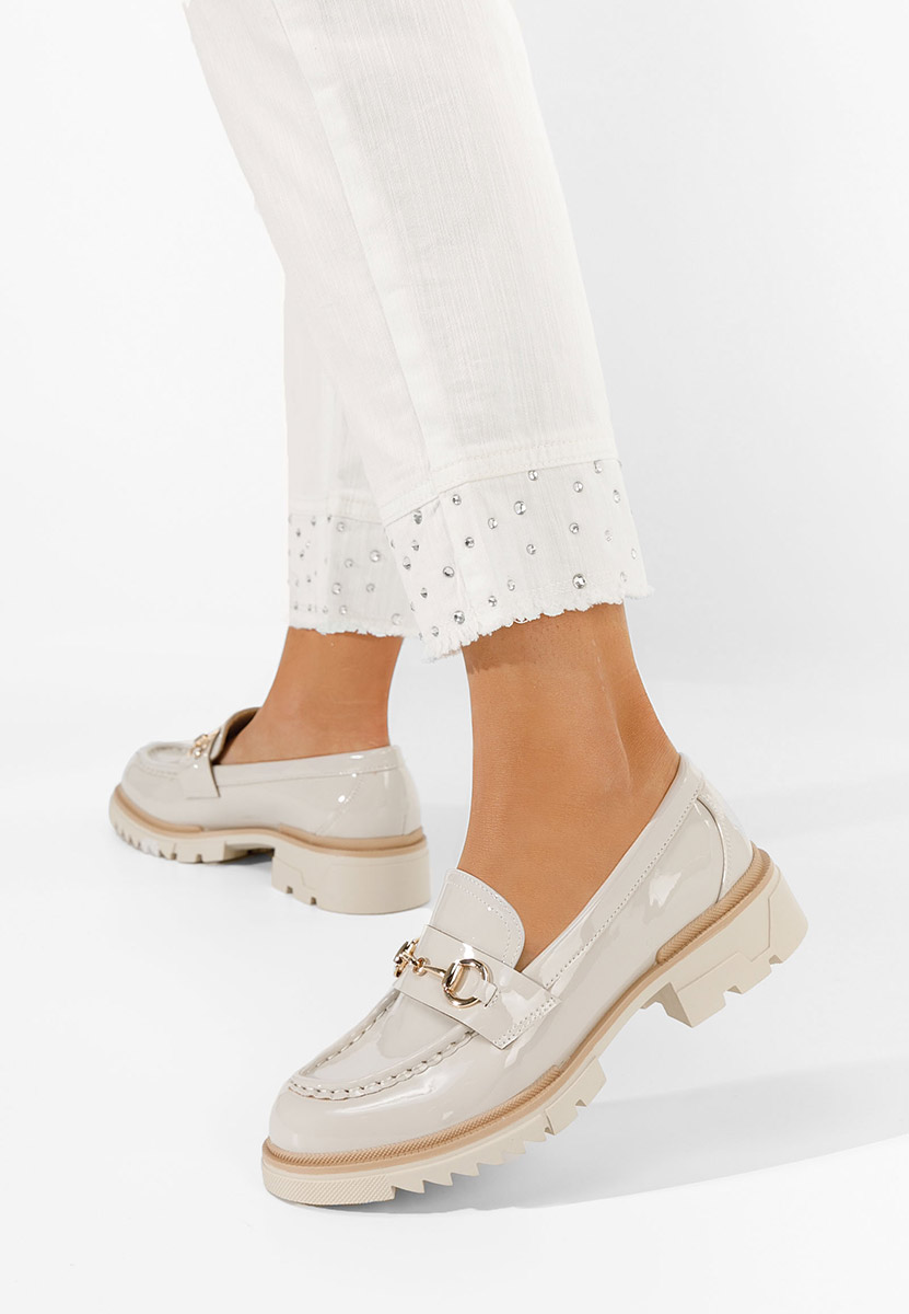 Mocassini da donna in vernice Serina Beige