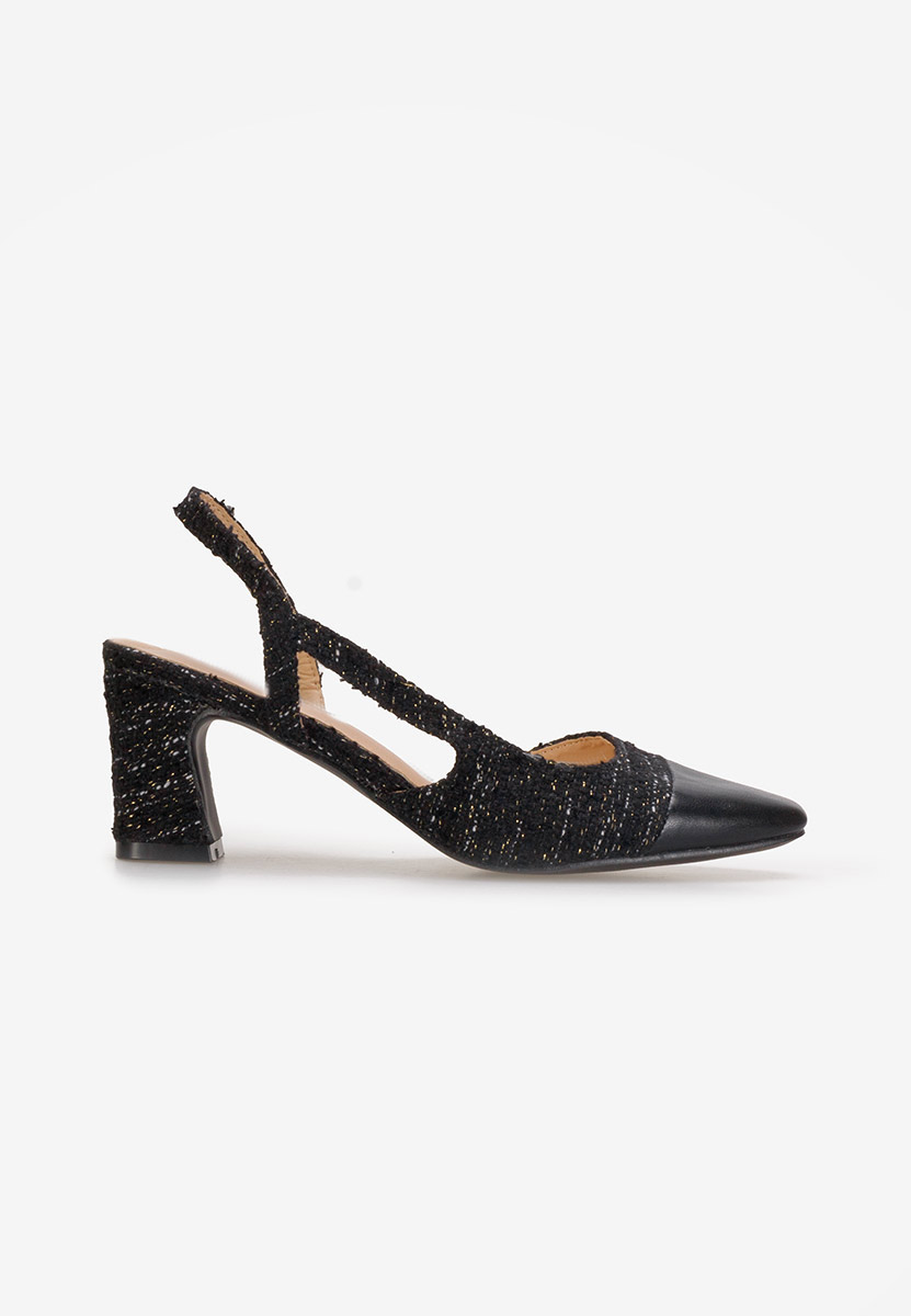 Décolleté tacco largo Brieta nero