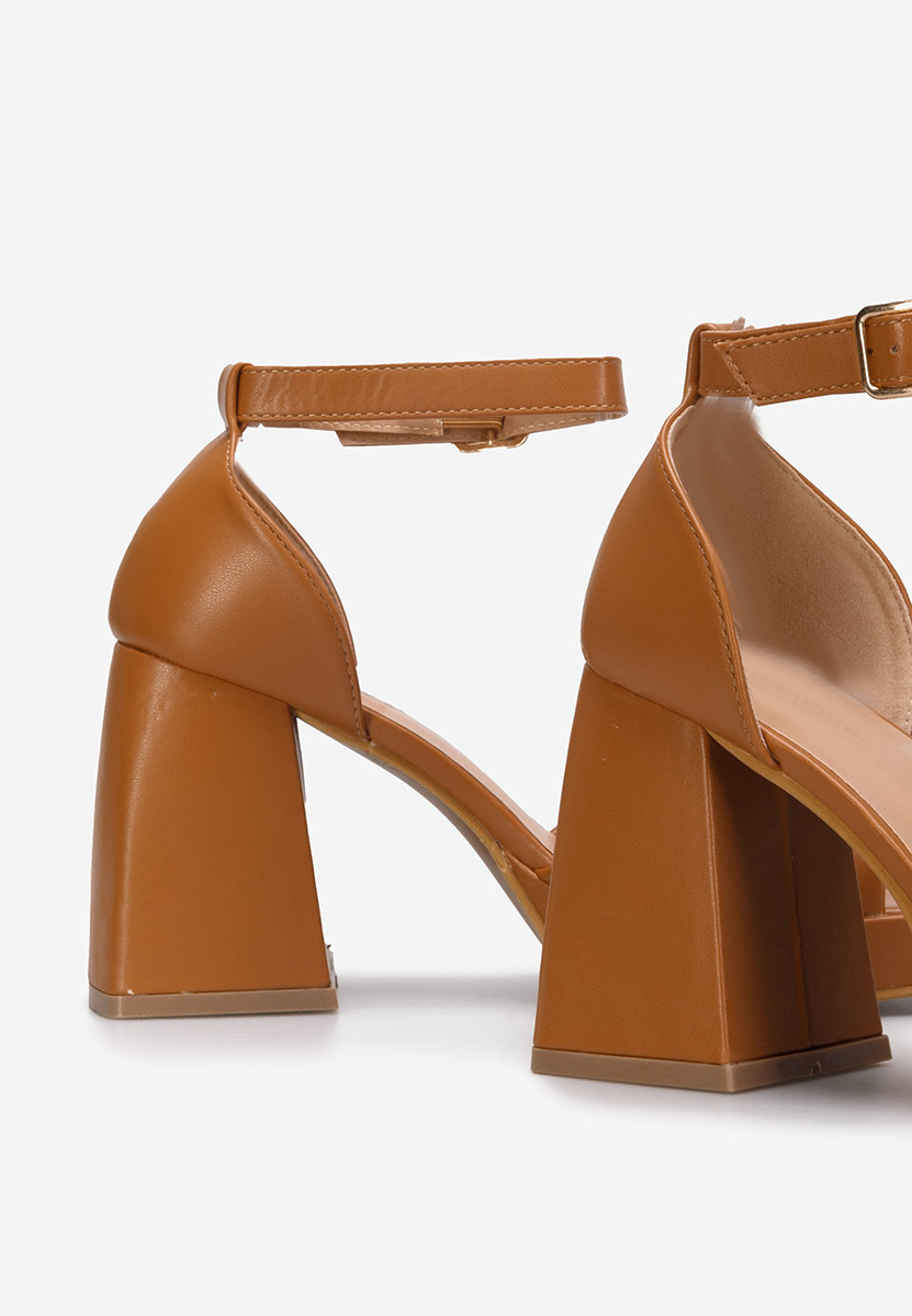 Sandali con tacco largo Alexaria V2 camel