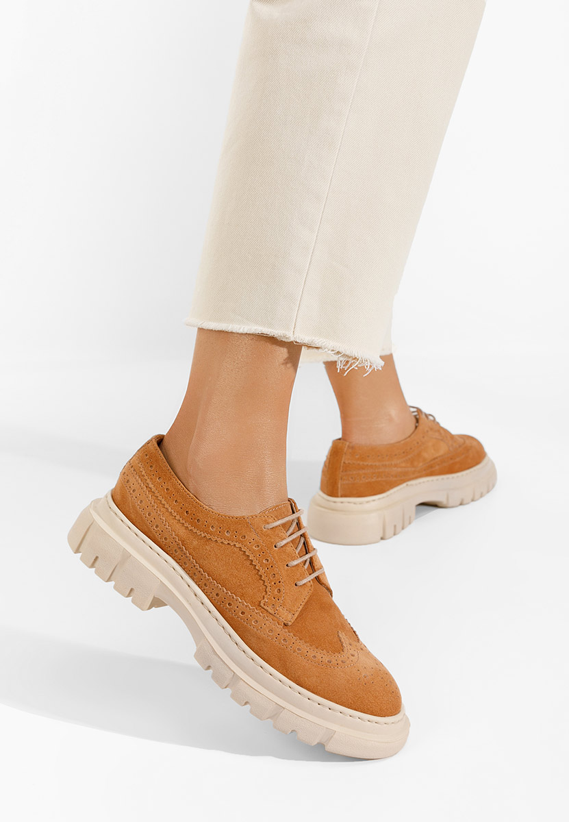 Scarpe brogue donna Henise camel