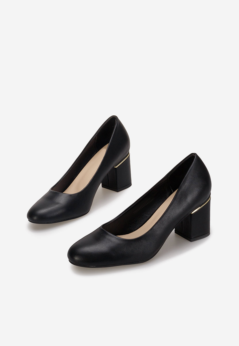 Décolleté tacco largo Klata Nero