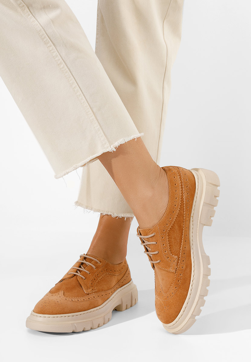 Scarpe brogue donna Henise camel