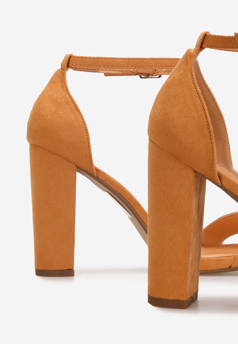 Sandali con tacco largo Palea Camel