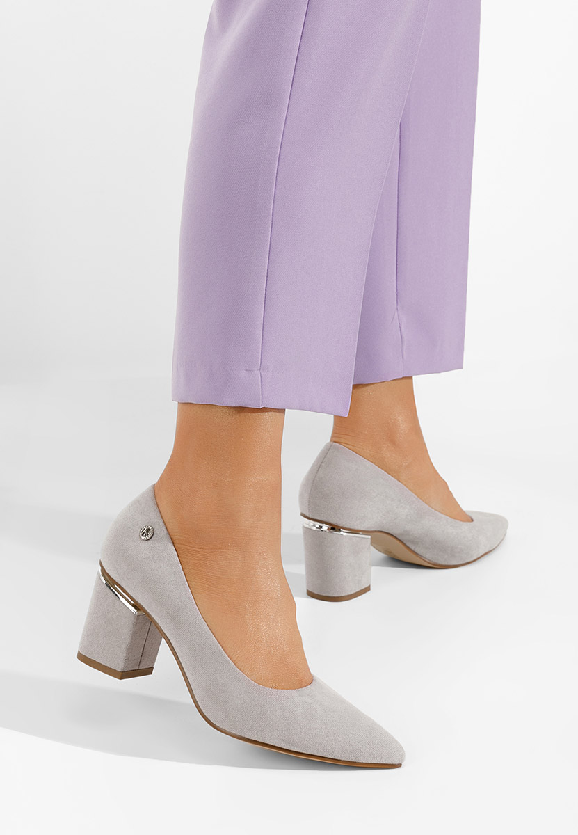 Décolleté tacco largo Nelia V2 grigio