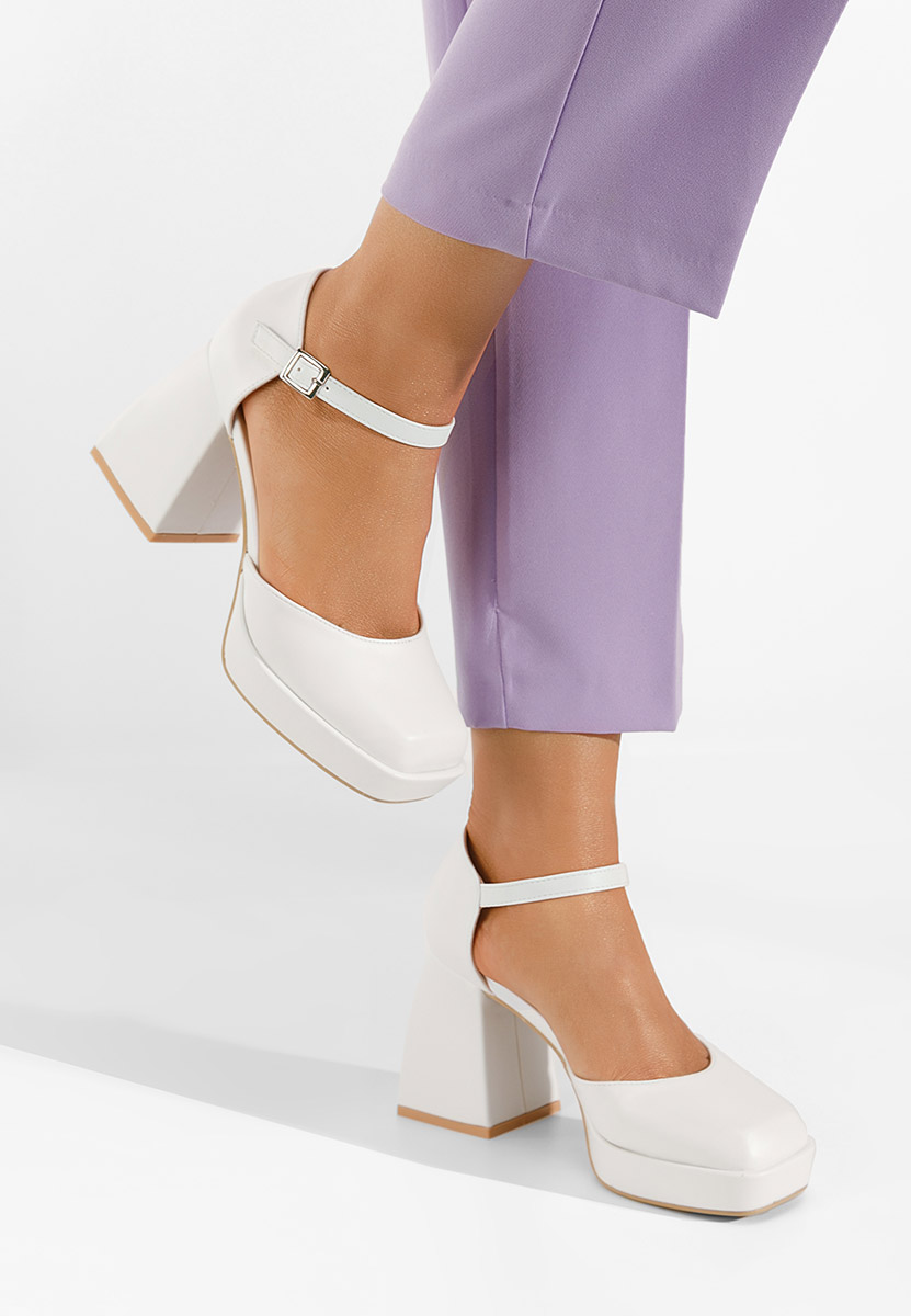 Décolleté tacco largo Monsa bianchi