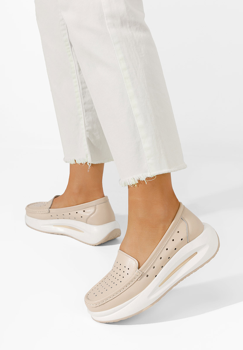 Mocassini con plateau Laurea beige