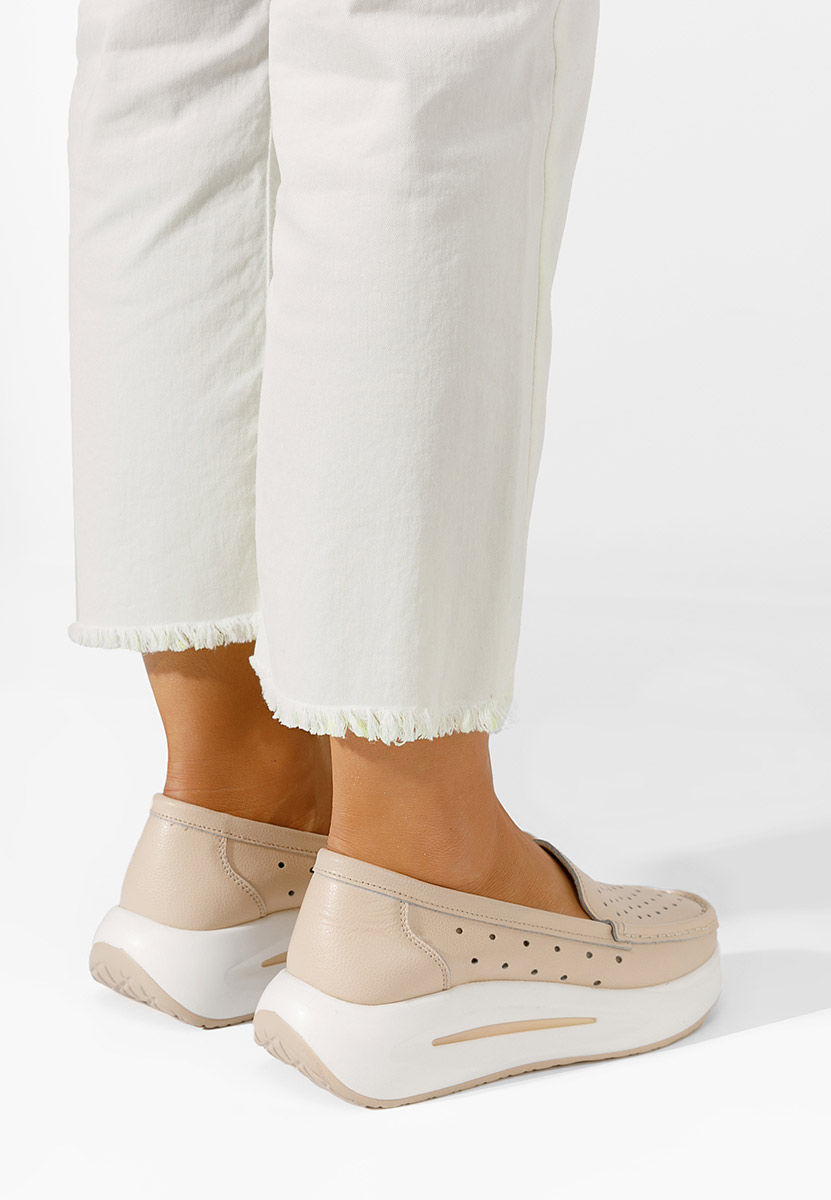 Mocassini con plateau Laurea beige