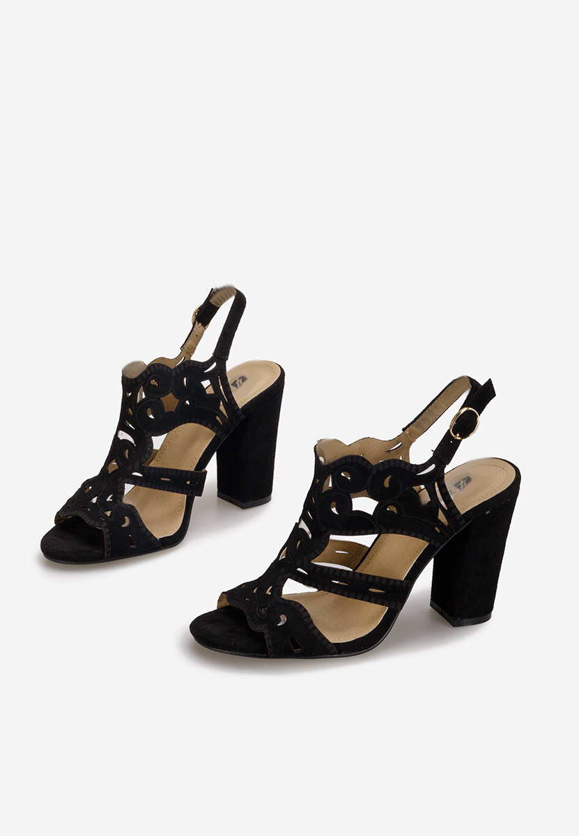 Sandali con tacco largo Delise nero