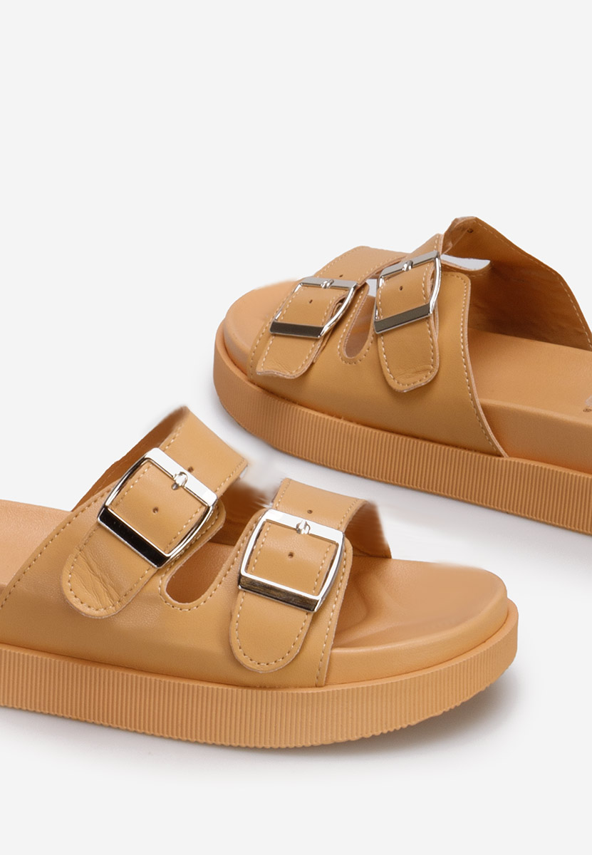 Ciabatte platform Zarora Camel