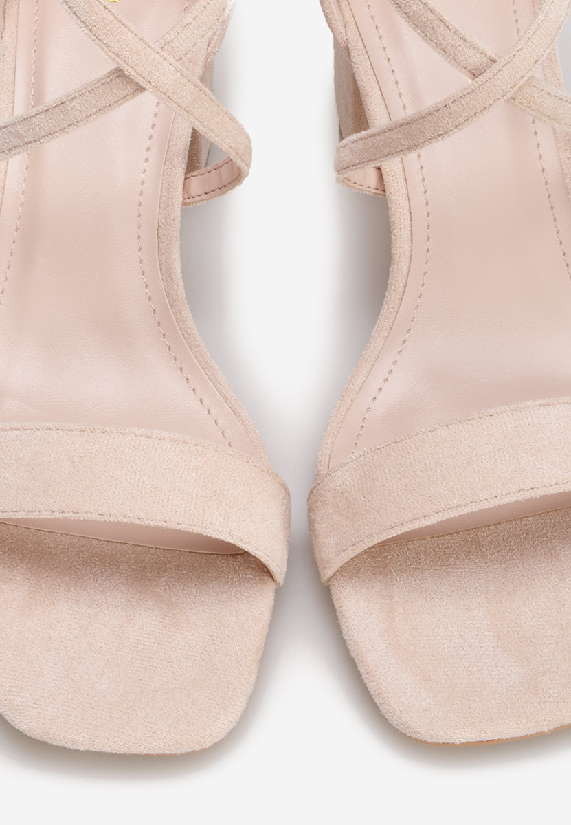 Sandali con tacco largo Lagoa beige
