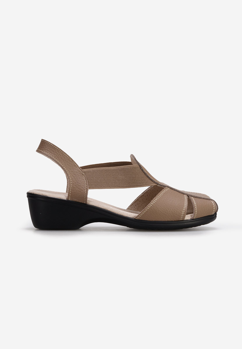 Sandali tacco basso Melona V4 cachi